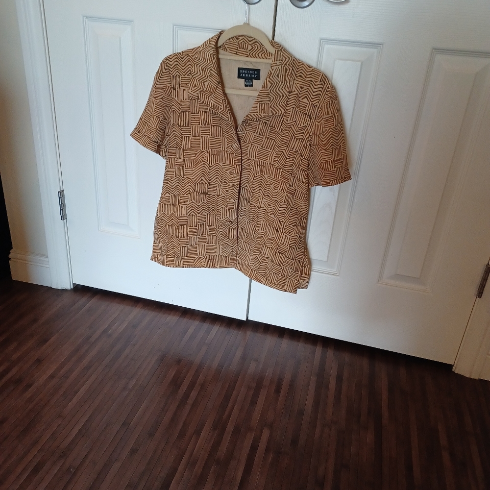 Vintage Silk Aztec Print Blouse